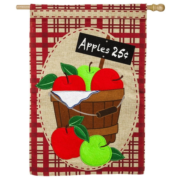 New Evergreen Enterprises Applique Burlap Garden Flag *Welcome Home Basket* New Evergreen Enterprises Applique Burlap Garden Flag *Welcome Home Basket*